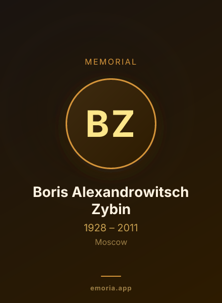 Memorial portrait of Boris Alexandrowitsch Zybin