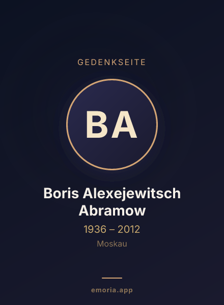 Gedenkportrait von Boris Alexejewitsch Abramow