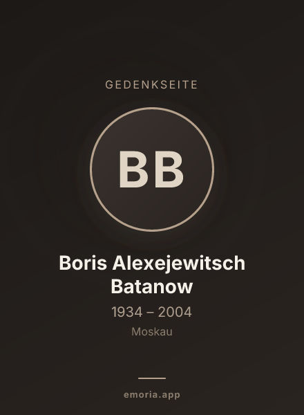 Gedenkportrait von Boris Alexejewitsch Batanow