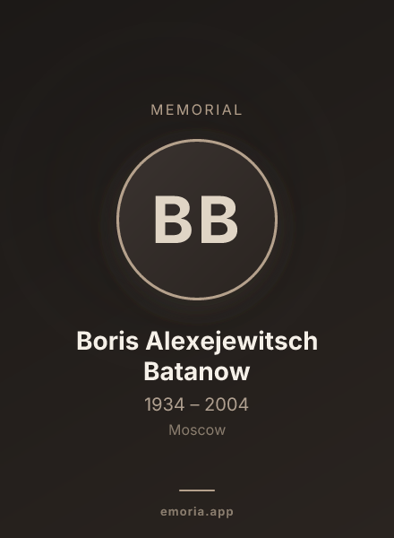 Memorial portrait of Boris Alexejewitsch Batanow