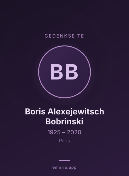 Gedenkportrait von Boris Alexejewitsch Bobrinski