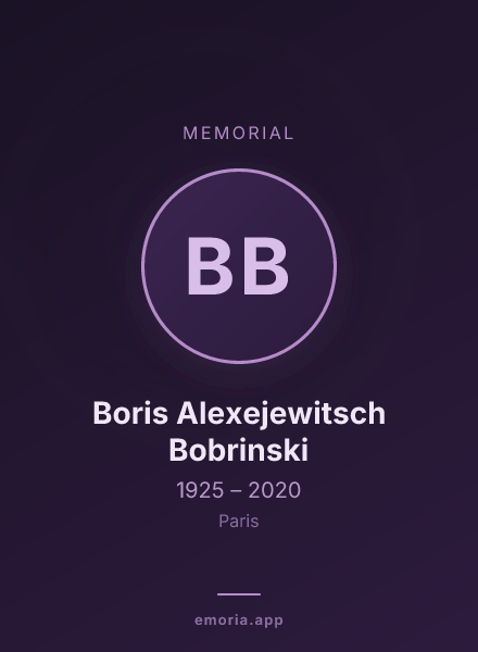 Memorial portrait of Boris Alexejewitsch Bobrinski