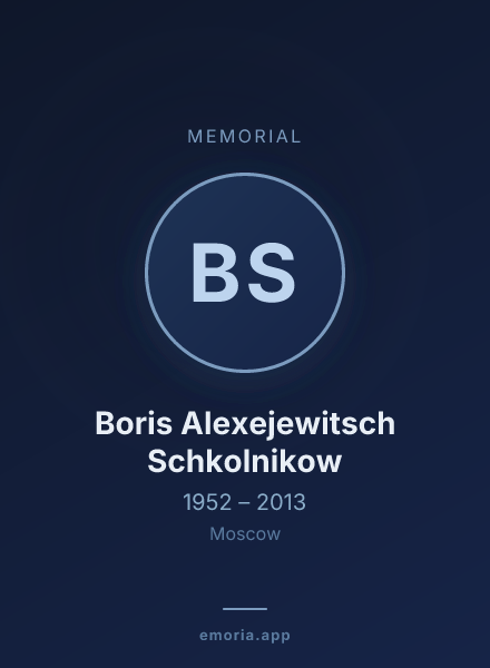 Memorial portrait of Boris Alexejewitsch Schkolnikow