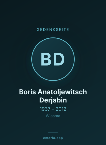Gedenkportrait von Boris Anatoljewitsch Derjabin
