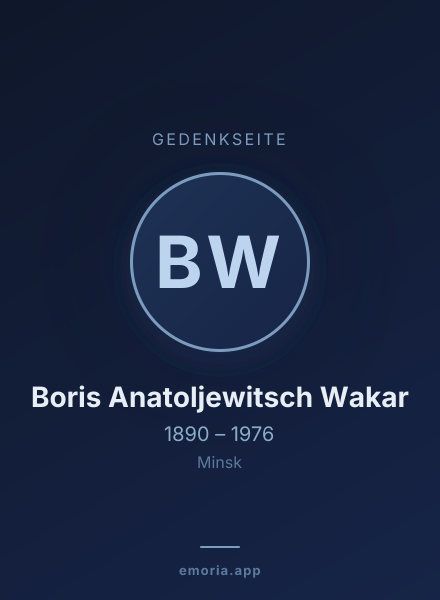 Gedenkportrait von Boris Anatoljewitsch Wakar