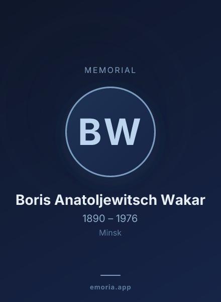 Memorial portrait of Boris Anatoljewitsch Wakar