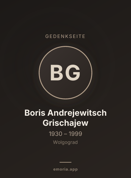 Gedenkportrait von Boris Andrejewitsch Grischajew