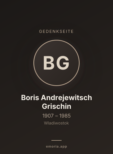 Gedenkportrait von Boris Andrejewitsch Grischin