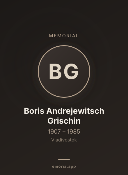 Memorial portrait of Boris Andrejewitsch Grischin
