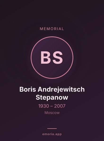 Memorial portrait of Boris Andrejewitsch Stepanow