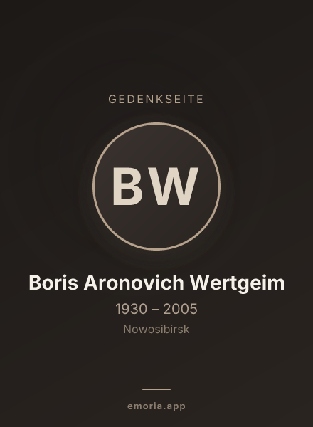 Gedenkportrait von Boris Aronovich Wertgeim