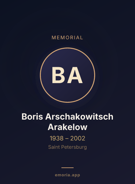 Memorial portrait of Boris Arschakowitsch Arakelow