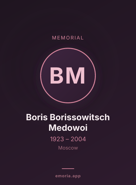 Memorial portrait of Boris Borissowitsch Medowoi