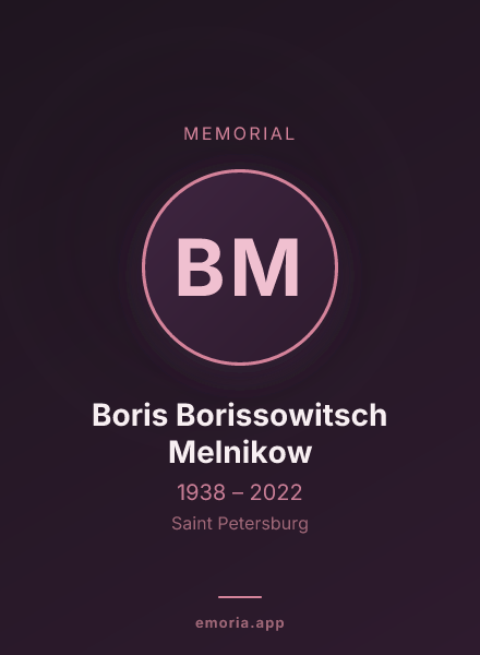 Memorial portrait of Boris Borissowitsch Melnikow