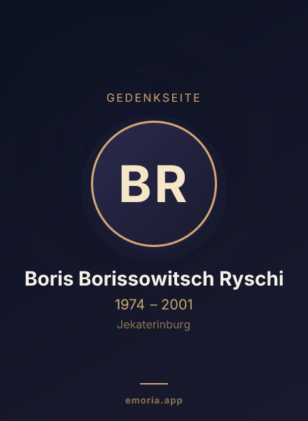 Gedenkportrait von Boris Borissowitsch Ryschi