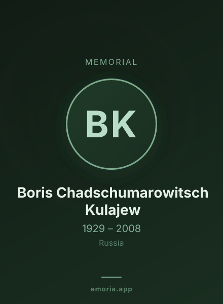 Memorial portrait of Boris Chadschumarowitsch Kulajew