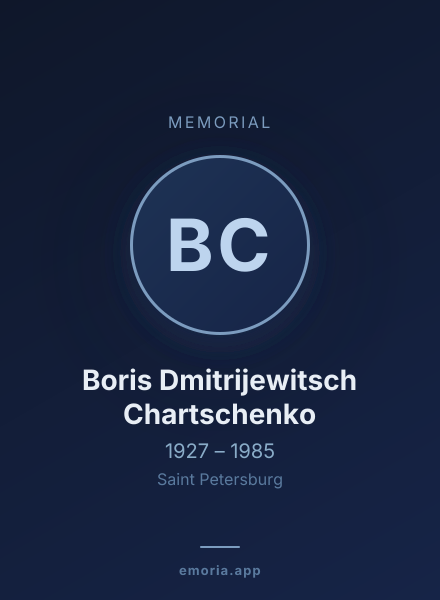 Memorial portrait of Boris Dmitrijewitsch Chartschenko