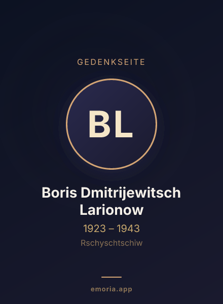 Gedenkportrait von Boris Dmitrijewitsch Larionow