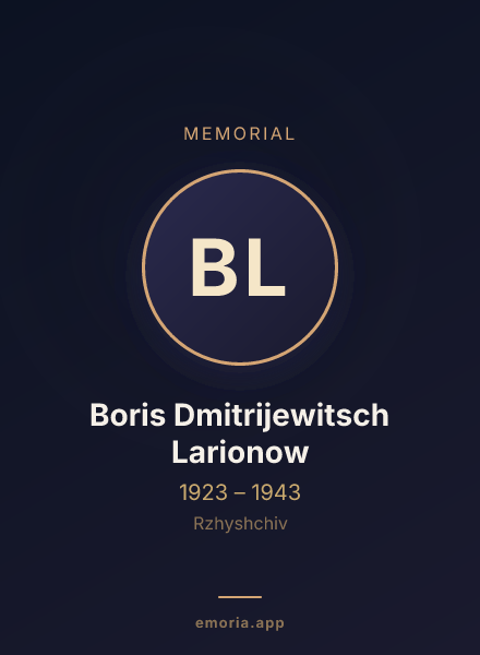 Memorial portrait of Boris Dmitrijewitsch Larionow