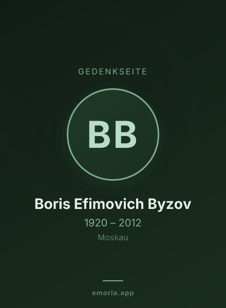 Gedenkportrait von Boris Efimovich Byzov