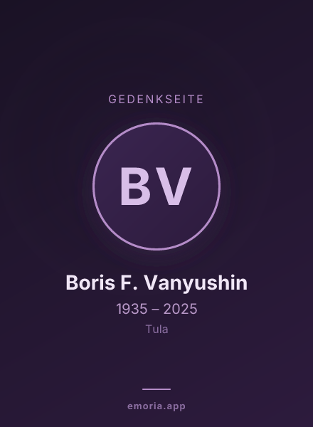 Gedenkportrait von Boris F. Vanyushin