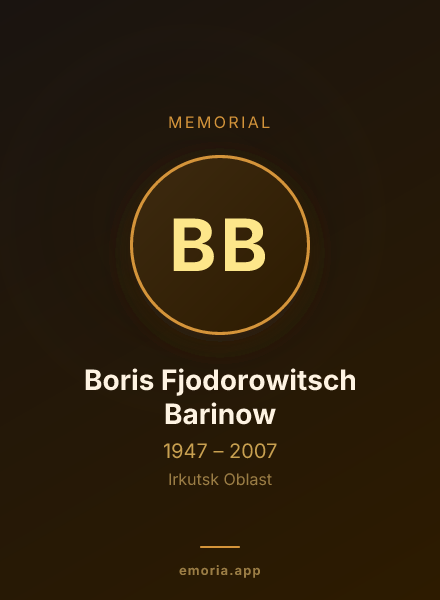 Memorial portrait of Boris Fjodorowitsch Barinow