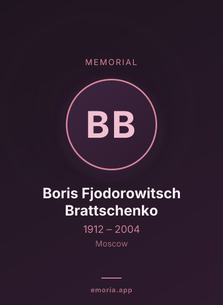 Memorial portrait of Boris Fjodorowitsch Brattschenko