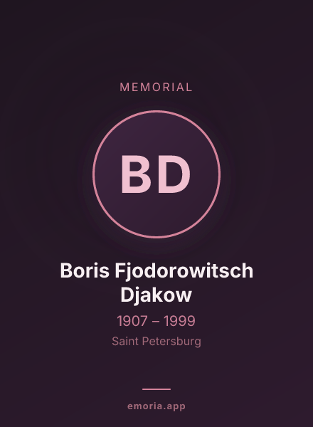 Memorial portrait of Boris Fjodorowitsch Djakow