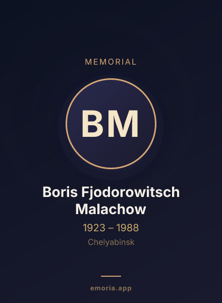 Memorial portrait of Boris Fjodorowitsch Malachow