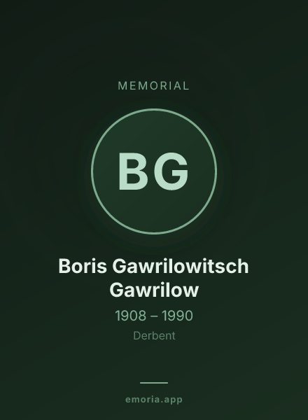 Memorial portrait of Boris Gawrilowitsch Gawrilow