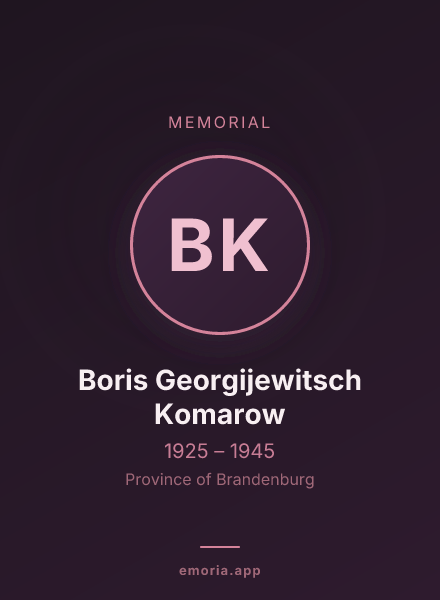 Memorial portrait of Boris Georgijewitsch Komarow