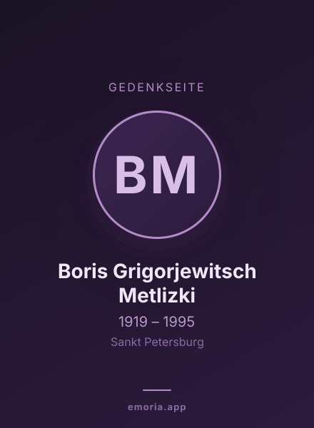 Gedenkportrait von Boris Grigorjewitsch Metlizki