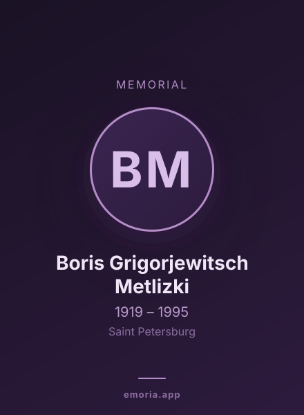 Memorial portrait of Boris Grigorjewitsch Metlizki