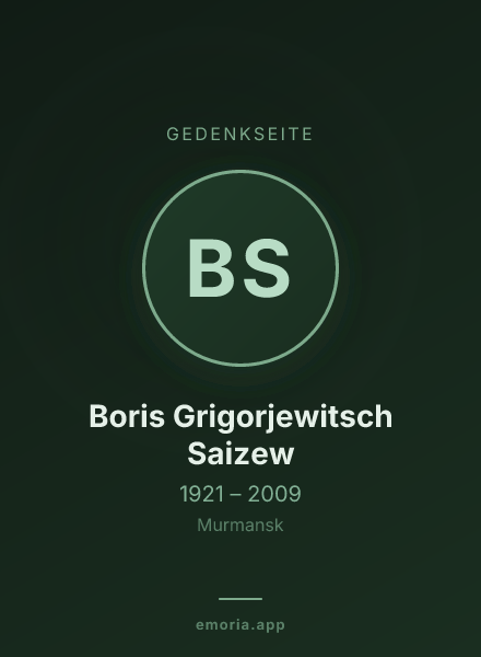 Gedenkportrait von Boris Grigorjewitsch Saizew