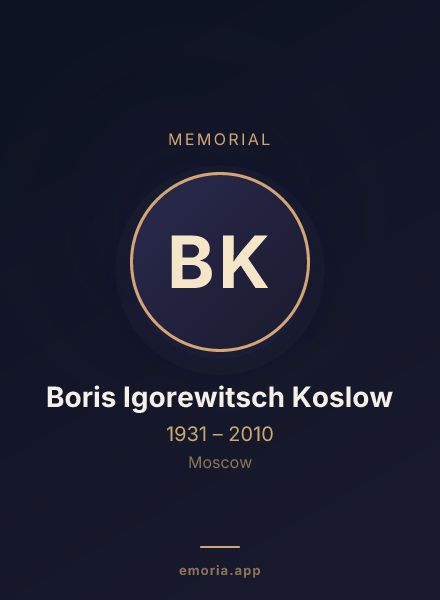 Memorial portrait of Boris Igorewitsch Koslow