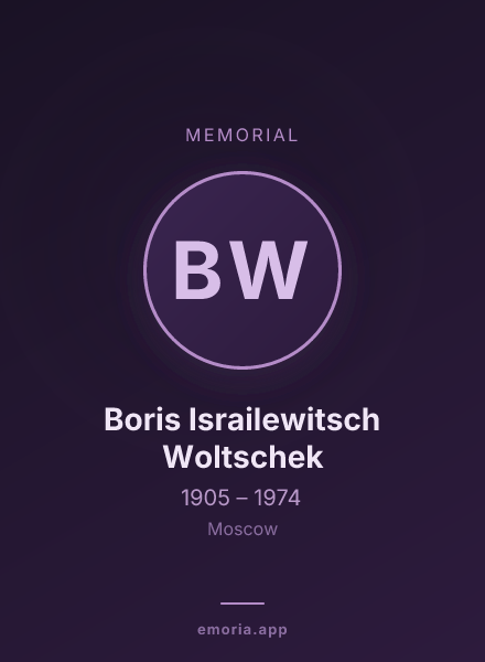 Memorial portrait of Boris Israilewitsch Woltschek