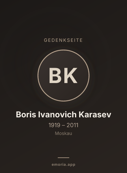 Gedenkportrait von Boris Ivanovich Karasev
