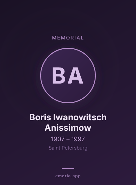 Memorial portrait of Boris Iwanowitsch Anissimow