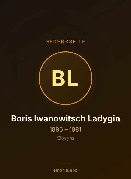 Gedenkportrait von Boris Iwanowitsch Ladygin