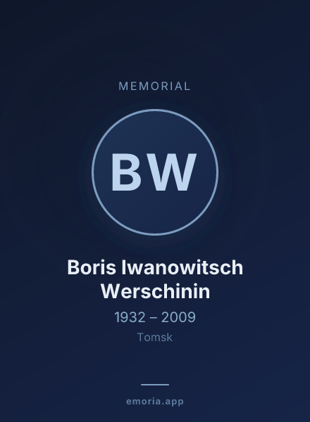 Memorial portrait of Boris Iwanowitsch Werschinin