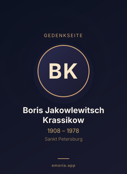 Gedenkportrait von Boris Jakowlewitsch Krassikow