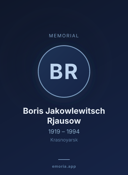 Memorial portrait of Boris Jakowlewitsch Rjausow