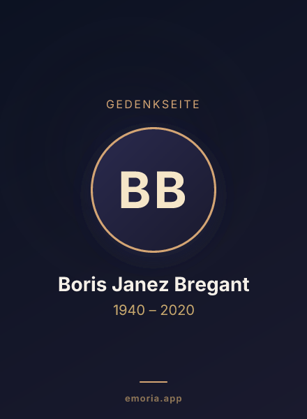 Gedenkportrait von Boris Janez Bregant
