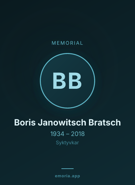 Memorial portrait of Boris Janowitsch Bratsch