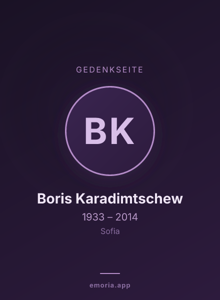 Gedenkportrait von Boris Karadimtschew