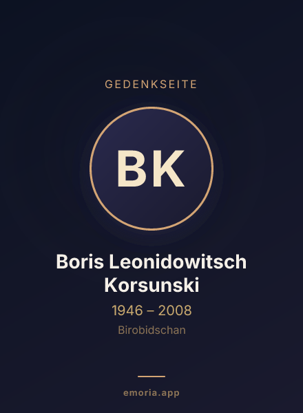 Gedenkportrait von Boris Leonidowitsch Korsunski