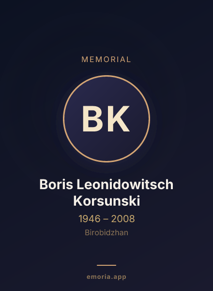 Memorial portrait of Boris Leonidowitsch Korsunski