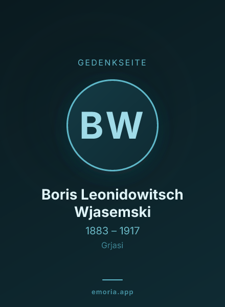 Gedenkportrait von Boris Leonidowitsch Wjasemski