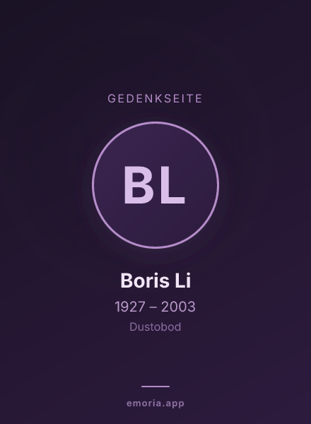 Gedenkportrait von Boris Li