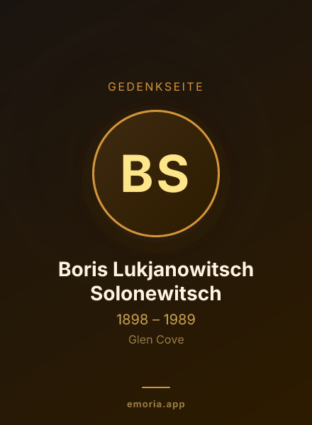 Gedenkportrait von Boris Lukjanowitsch Solonewitsch